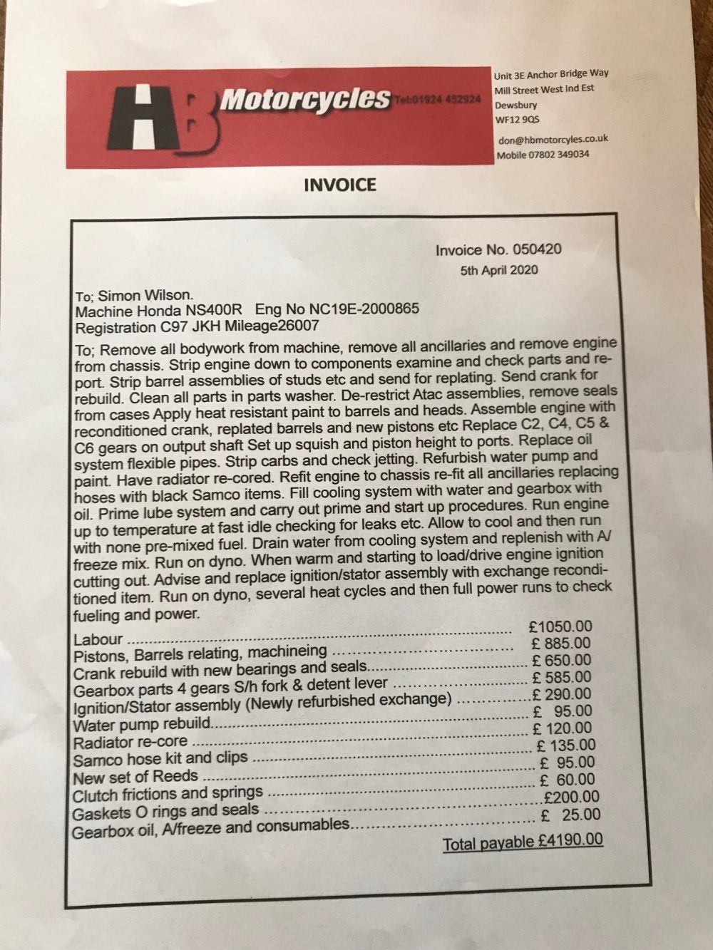 Honda NS 400R Completely Rebuilt - Image 22